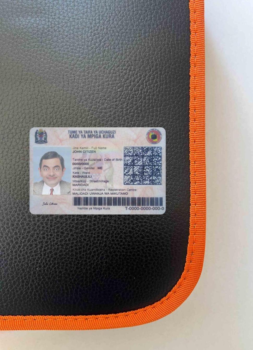 Downloadable Tanzania identity card photolook real example